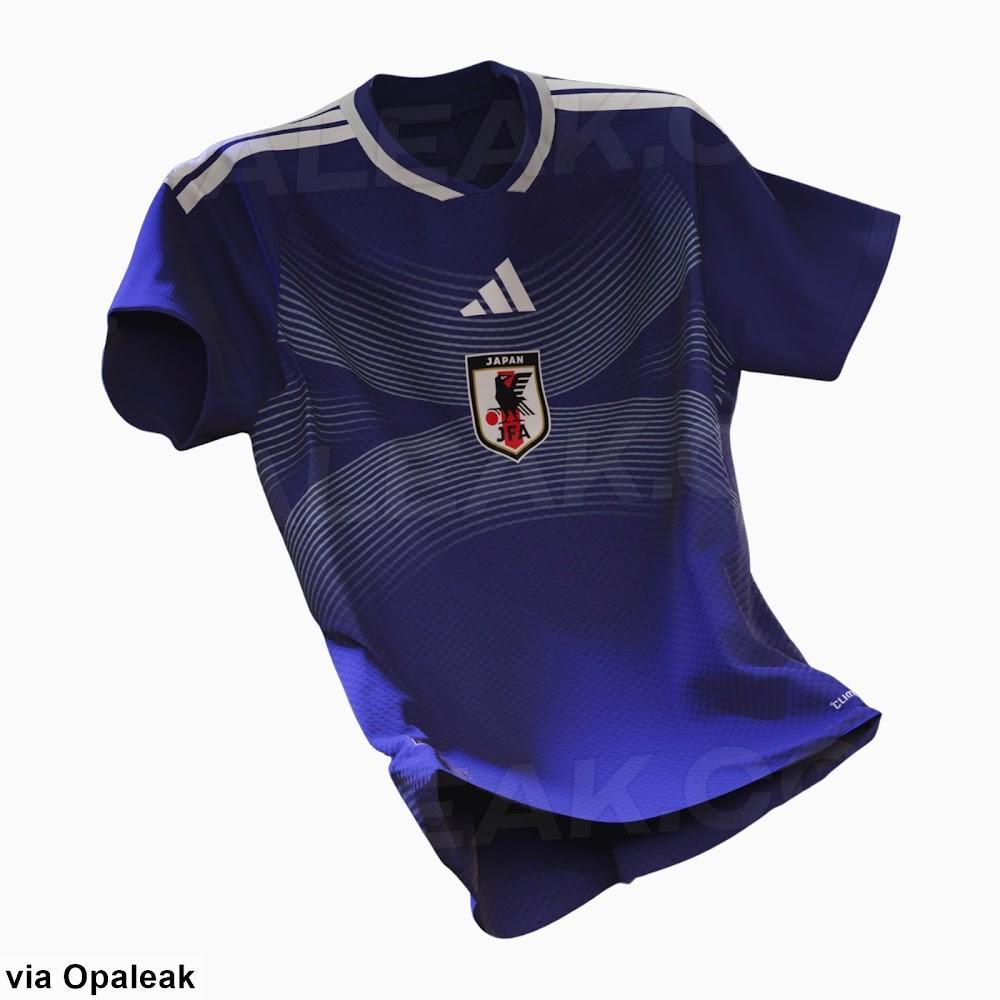 日本队26世界杯主场球衣谍照曝光：海洋蓝色调点缀银灰线条